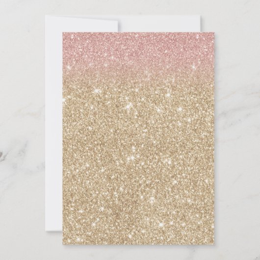 Modern Gold Sparkle Faux Glitter Quinceanera 15 Kaart (Achterkant)