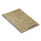 Modern Gold Sparkle Glitter met Jouw tekst Notitieboek (Rechterzijde)