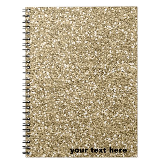 Modern Gold Sparkle Glitter met Jouw tekst Notitieboek (Voorkant)