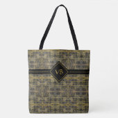 Modern Gold Sparkles Monogrammed Tote Bag (Voorkant)