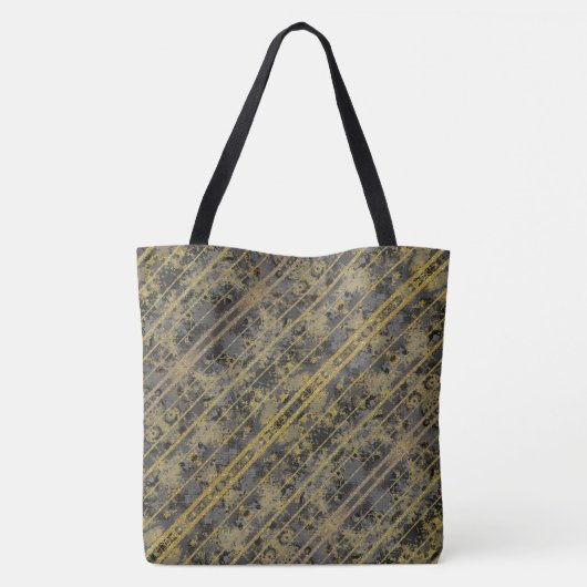 Modern Gold Sparkles Monogrammed Tote Bag (Achterkant)