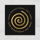 Modern Gold Spiral Logo scanbare QR-code zwart Vierkante Visitekaartje (Voorkant)