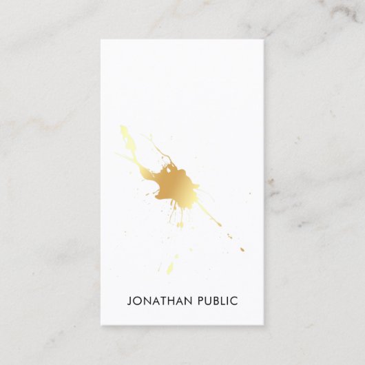 Modern Gold Splash Professionele Elegante Sjabloon Visitekaartje (Voorkant)