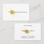 Modern Gold Splash Professionele Elegante Sjabloon Visitekaartje (Voorkant / Achterkant)