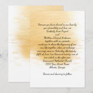 Modern Gold Splash Wedding Kaart