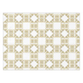 Modern Gold Square Diamond Geometric Pattern White Tafelkleed (Voorkant (Horizontaal))