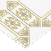Modern Gold Square Diamond Geometric Pattern White Tafelkleed (Gekanteld)