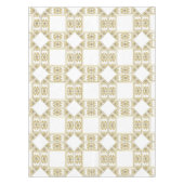 Modern Gold Square Diamond Geometric Pattern White Tafelkleed (Voorkant)
