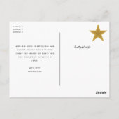 Modern Gold Star 3 Photo Collage Kerstvakantie Briefkaart (Achterkant)
