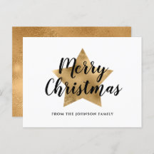 Modern Gold Star Merry kerst