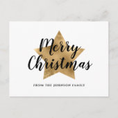 Modern Gold Star Merry kerst Briefkaart (Voorkant)