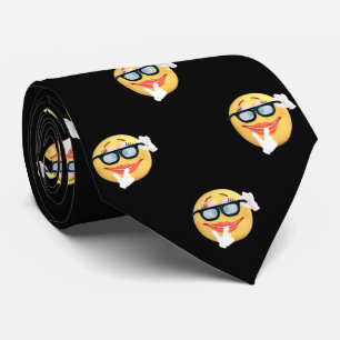 Modern Gold Stippen, Emoji Face Stropdas