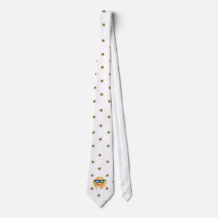 Modern Gold Stippen, Emoji Face Stropdas