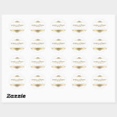 Modern Gold Stripe & Floral Design Element Ronde Sticker (Vel)