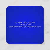 Modern Gold Stripe, Gold Lotus Royal Blue Vierkante Visitekaartje (Achterkant)