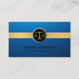 Modern Gold Stripe Navy Blue Lawyer Visitekaartje