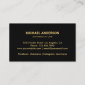 Modern Gold Stripe Navy Blue Lawyer Visitekaartje (Achterkant)