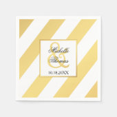 Modern Gold Stripe Wedding Servetten (Voorkant)