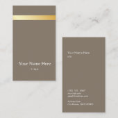 Modern Gold Striped Stijlvol Visitekaartje (Voorkant / Achterkant)