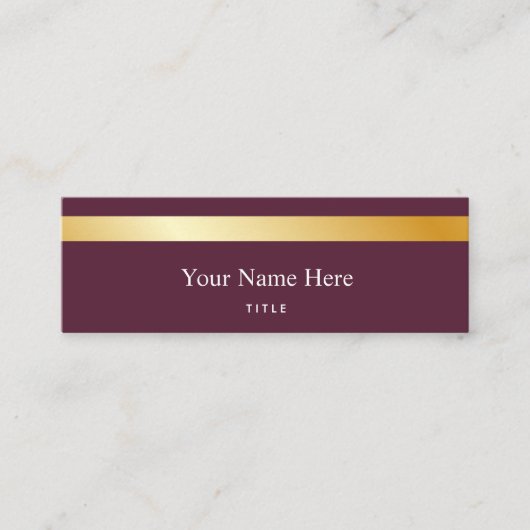 Modern Gold Striped Stylish Mini Visitekaartje (Voorkant)