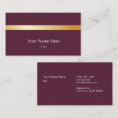 Modern Gold Striped Stylish Wine Visitekaartje (Voorkant / Achterkant)
