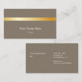 Modern Gold Striped Visitekaartje met stijlvolle t (Voorkant / Achterkant)