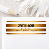 Modern Gold Stripes Wedding Etiket (Insitu)