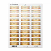 Modern Gold Stripes Wedding Etiket (Full Sheet)