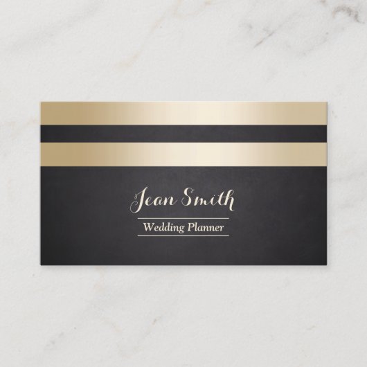 Modern Gold Stripes Wedding Planning Visitekaartje (Voorkant)