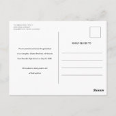 Modern Gold Stroke Zwart Afstuderen Aankondiging Briefkaart (Achterkant)