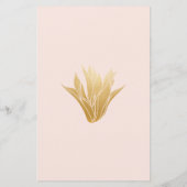 Modern Gold Succulents Wedding Menu op Blush (Achterkant)