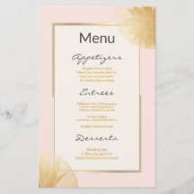 Modern Gold Succulents Wedding Menu op Blush
