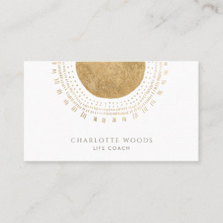 Modern Gold Sun Life Coach Minimalist Elegant Visitekaartje