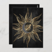 Modern Gold Sun Moon Planet Universe Mandala Briefkaart (Voorkant / Achterkant)