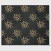 Modern Gold Sun Moon Planet Universe Mandala Cadeaupapier (Vlak)
