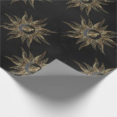 Modern Gold Sun Moon Planet Universe Mandala Cadeaupapier (Hoek)