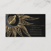 Modern Gold Sun Moon Planet Universe Mandala Visitekaartje (Achterkant)