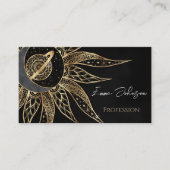 Modern Gold Sun Moon Planet Universe Mandala Visitekaartje (Voorkant)