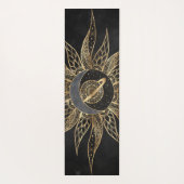 Modern Gold Sun Moon Planet Universe Mandala Yogamat (Achterkant)