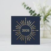 Modern Gold Sunburst New Years Business Feestdagenkaart (Staand voorkant)