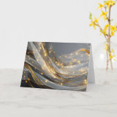 Modern Gold Swirl Greeting Card Kaart (Gele Bloem)