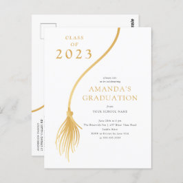 Modern Gold Tassel Graduation Party Briefkaart