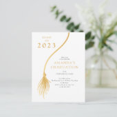 Modern Gold Tassel Graduation Party Briefkaart (Staand voorkant)
