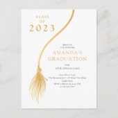 Modern Gold Tassel Graduation Party Briefkaart (Voorkant)