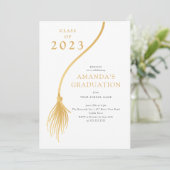 Modern Gold Tassel Graduation Party Kaart (Staand voorkant)