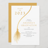 Modern Gold Tassel Graduation Party Kaart (Voorkant / Achterkant)