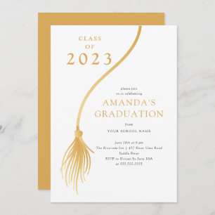 Modern Gold Tassel Graduation Party Kaart