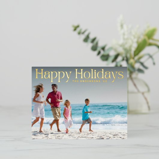 MODERN GOLD TEKST PRETTIGE FEESTDAGEN Foto (Staand Voorkant)