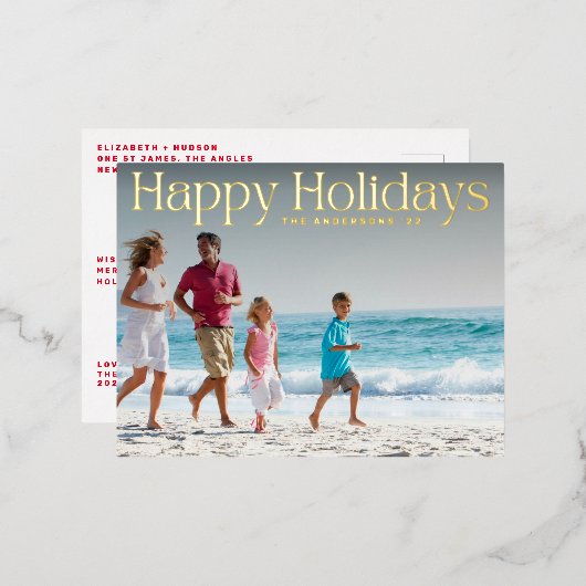 MODERN GOLD TEKST PRETTIGE FEESTDAGEN Foto (Voorkant / Achterkant)