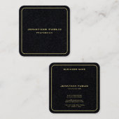Modern Gold Text Elegant Sjabloon Premium Afgerond Vierkante Visitekaartje (Voorkant / Achterkant)